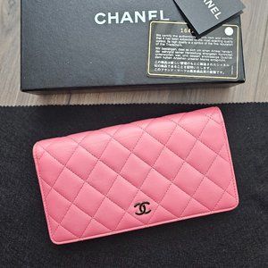 Pink Chanel Lambskin Bifold Wallet